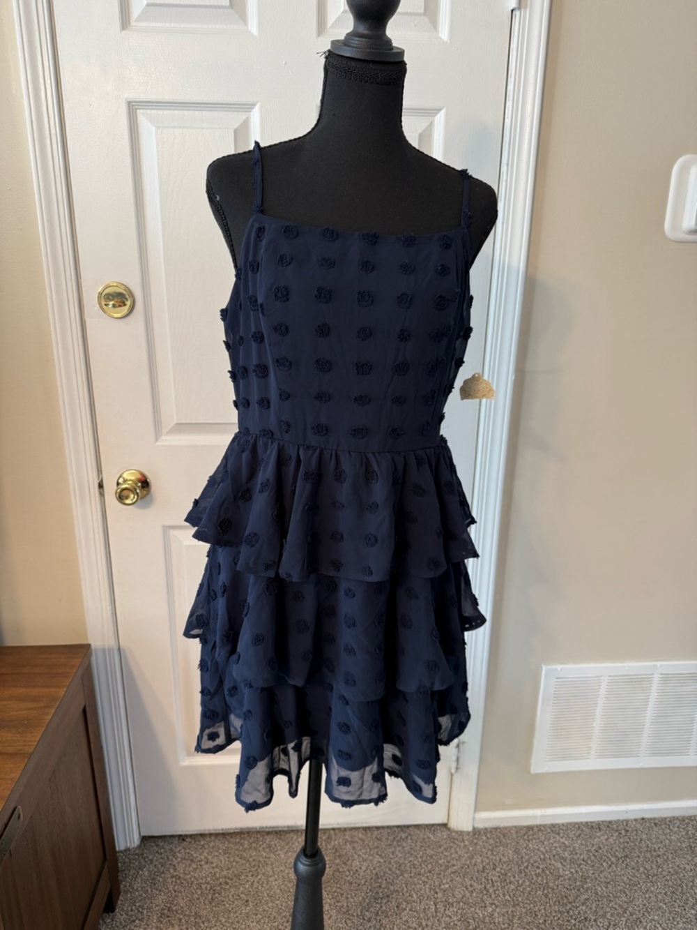 Altar'd State Navy Blue Tiered Mini Dress